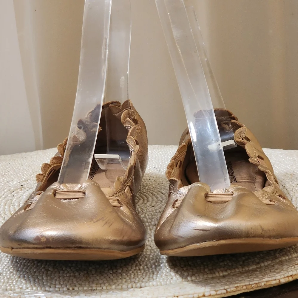 Metallic Ballet Flats Tucker + Tate Shoes Girls 4.5 Youth PINK Gold.